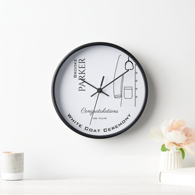 Personalized Congratulations White Coat Ceremony   Clock (Home)