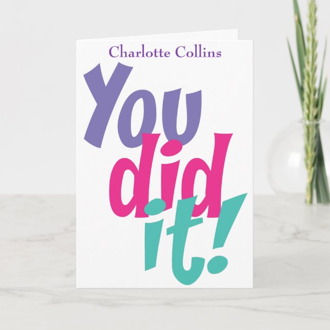 Personalized Congratulations You Did It Card (Front)