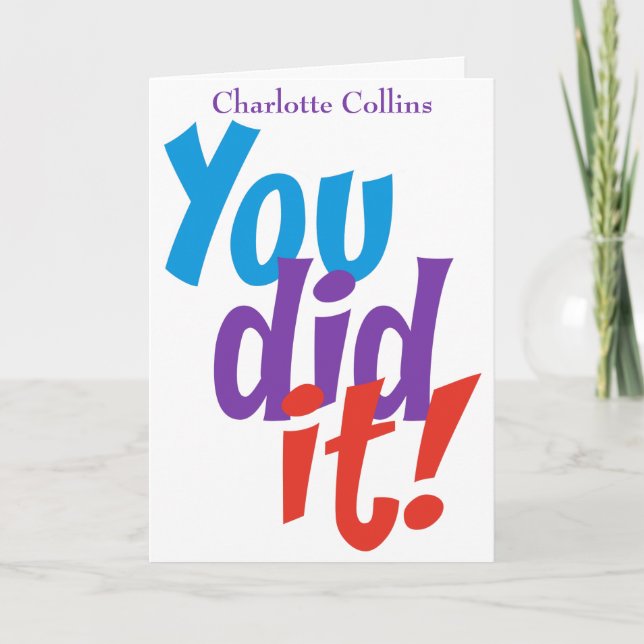 Personalized Congratulations You Did It Card (Front)