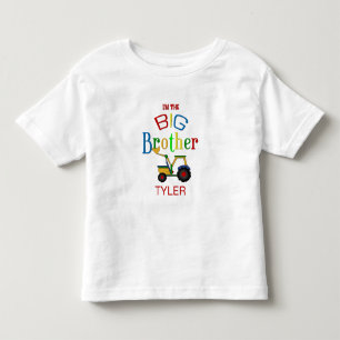 Personalized Construction Big Brother Toddler T-shirt
