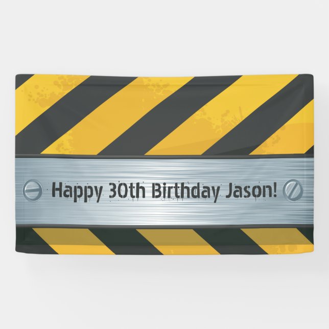 Personalized Construction Birthday Banner (Horizontal)