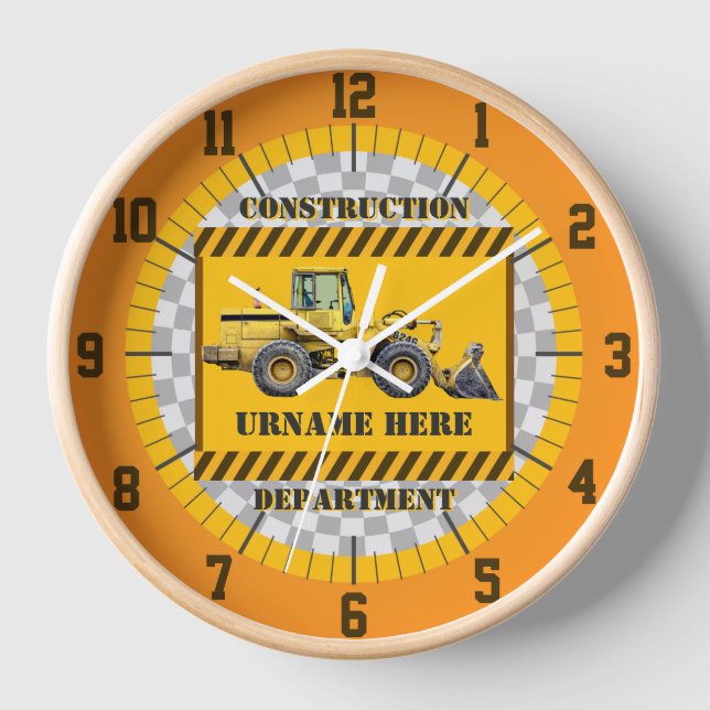 Personalized Construction Department Clock (Front)