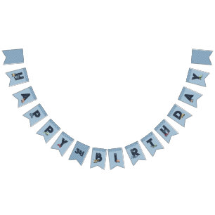 Personalized Construction Truck Happy Birthday Bunting Flags