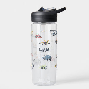 Personalized Construction Truck Water Bottle