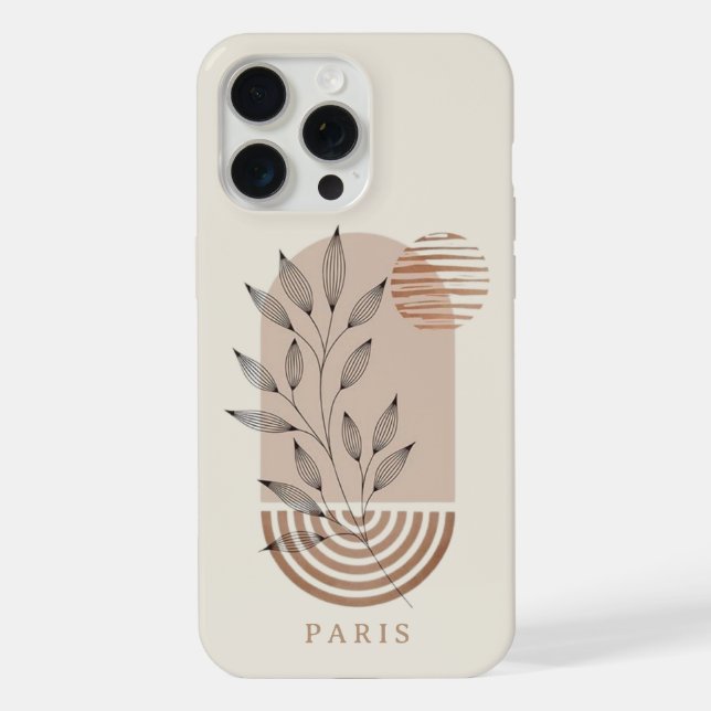 Personalized Contemporary Abstract Boho iPhone Case (Back)