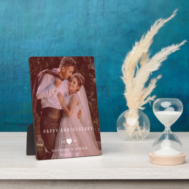 Personalized Contemporary Anniversary Keepsake Plaque (Side)