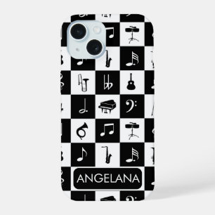 Personalized contemporary music design iPhone 15 case