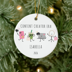 Personalized Content Creator Christmas Ornament