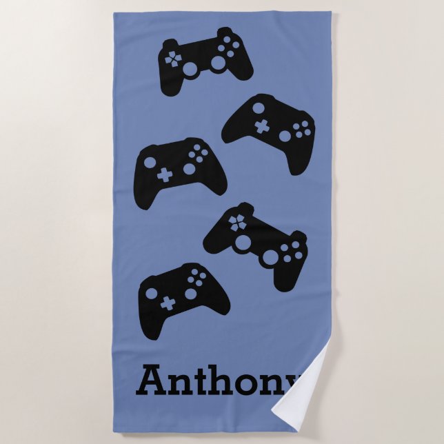 Personalized Controllers Video Game Controller Beach Towel (Front)