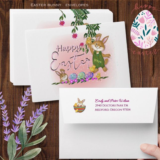 Personalized Coo Easter Bunny and Address Envelope (Personalized Coo Easter Bunny and Address Envelope)