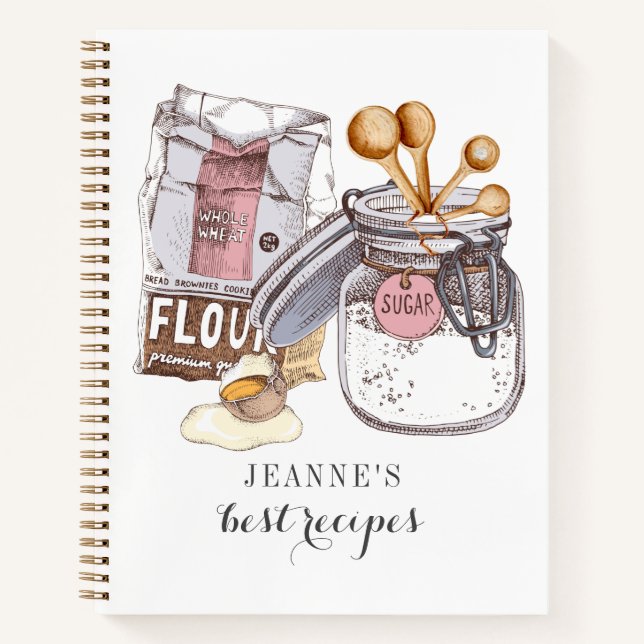 Personalized Cook Baker Chef Recipes Template Notebook (Front)