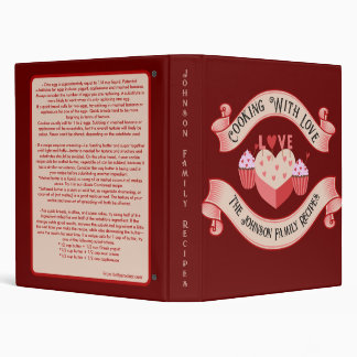 Personalized Cookbook Binder, Cooking With Love. Binder