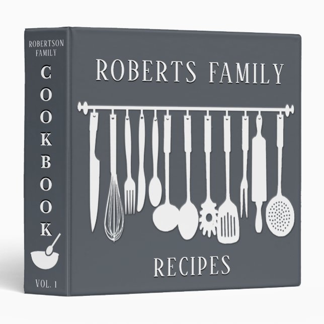 Personalized Cookbook for Recipes Binder (Front/Spine)