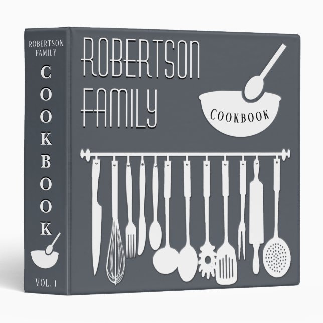 Personalized Cookbook for Recipes Chalkboard Binder (Front/Spine)