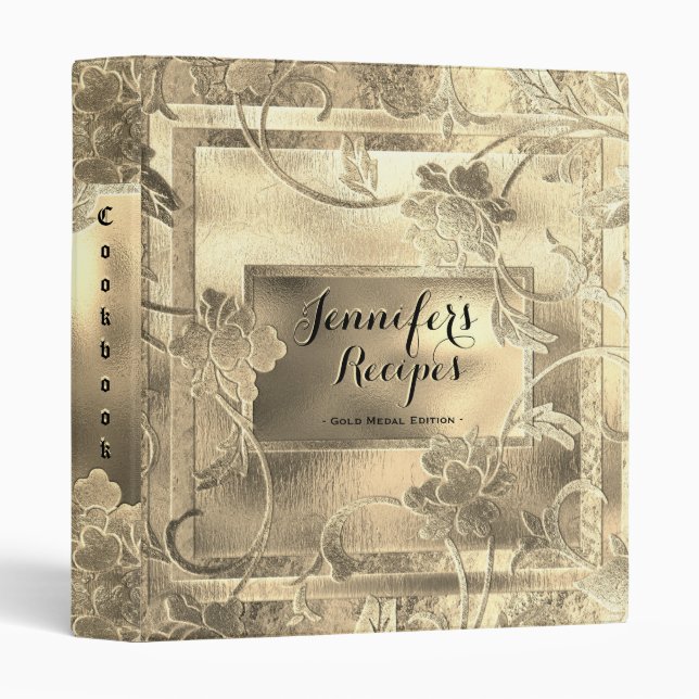Personalized Cookbook for Recipes Gold Medal Binder (Front/Spine)