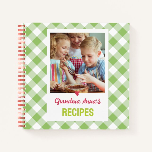 Personalized Cookbook (Your Photo) Recipe Notebook (Front)