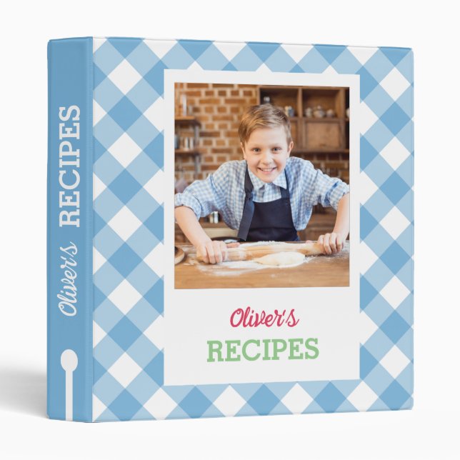 Personalized Cookbook (Your Photo) Recipe Notebook Binder (Front/Spine)