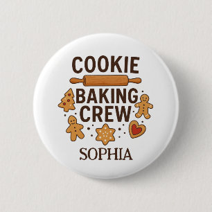 Personalized Cookie Baking Crew – Custom Name 2 Inch Round Button