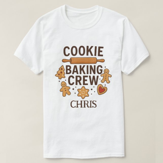 Personalized Cookie Baking Crew – Custom Name T-Shirt (Design Front)