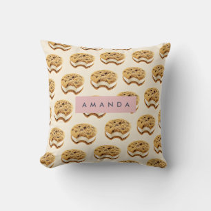 Personalized Cookie Ice Cream Sandwich Pattern Throw Pillow