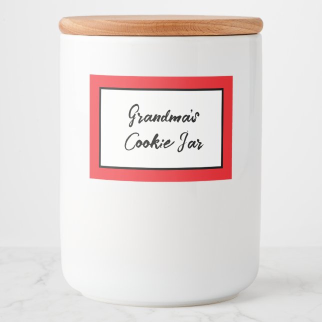 Personalized Cookie Label, Grandma's Cookie Jar Food Label (Front)
