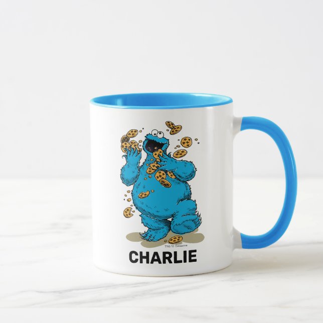 Personalized Cookie Monster Crazy Cookies Mug (Right)