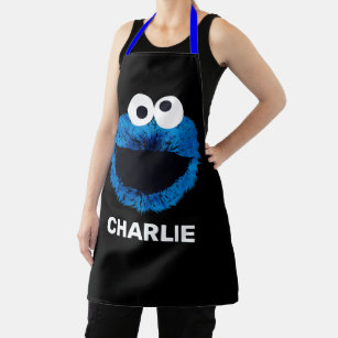 Personalized Cookie Monster   Watercolor Trend Apron
