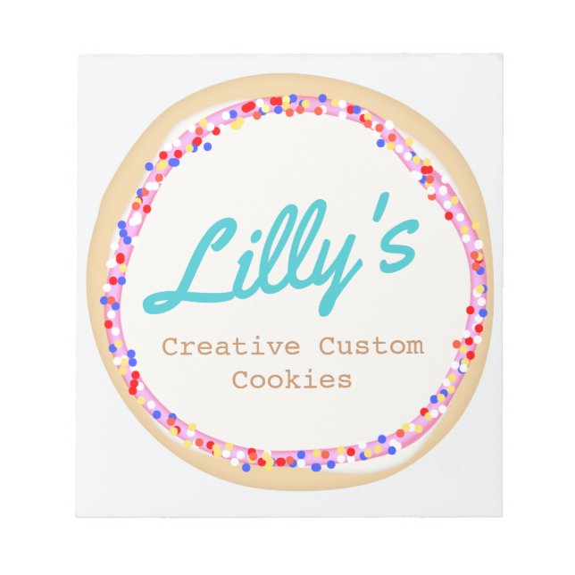  Personalized Cookie or Cupcake Notepad (Front)