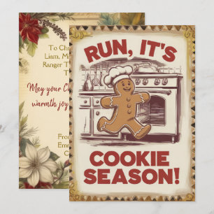 Personalized Cookie Season Funny Vintage  Holiday Card