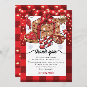Personalized Cookies and Cocoa Christmas Party Thank You Card