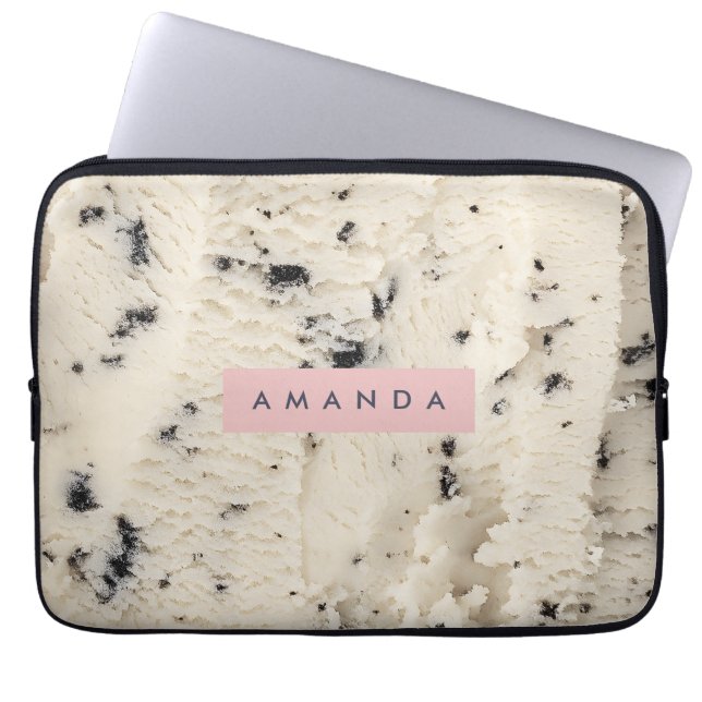 Personalized Cookies and Cream Pattern  Laptop Sleeve (Front)