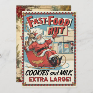 Personalized Cookies Milk Funny Vintage Holiday Card