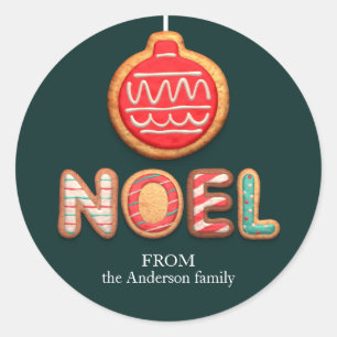 Personalized Cookies Noel with Bauble Holiday Classic Round Sticker