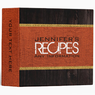 Personalized Cooking Burlap Canvas Binder