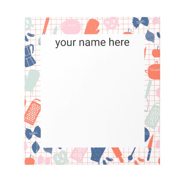 Personalized Cooking Lover Notepad (Front)