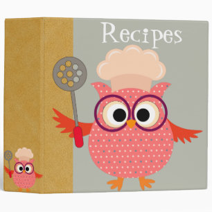 Personalized Cooking Owl Recipe Binder