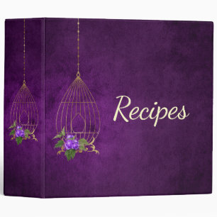 Personalized Cooking Purple Recipe Binder