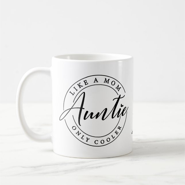 Personalized Cool Auntie Coffee Mug (Left)