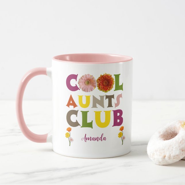 Personalized Cool Aunts Club Coffee Mug (With Donut)