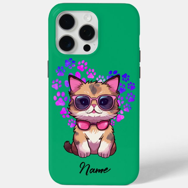 Personalized Cool Cat in Sunglasses Case (Back)