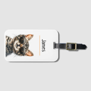 Personalized cool cat  luggage tag