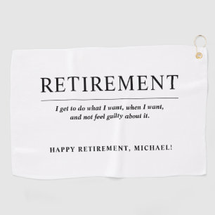 Personalized Cool Custom Retirement Golf Towel
