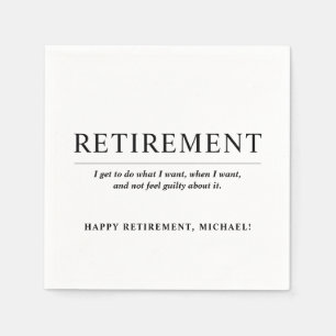 Personalized Cool Custom Retirement Party Napkin