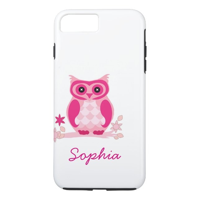 Personalized Cool Cute Unique Groovy Pink Owl Case-Mate iPhone Case (Back)