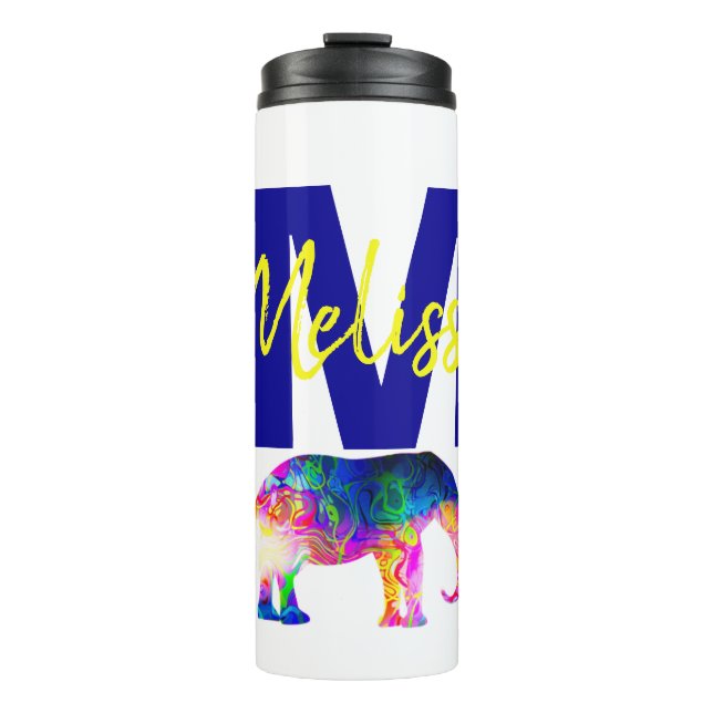 Personalized Cool elephant Thermal Tumbler (Front)