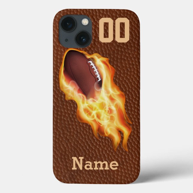 Personalized Cool Flaming Football iPhone 6 Case (Back)