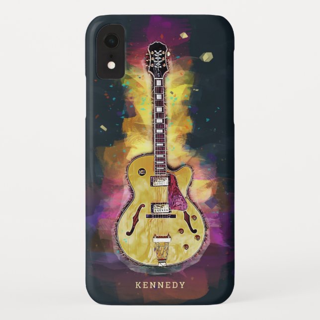 Personalized Cool Funky Abstract Guitar Art Case-Mate iPhone Case (Back)