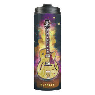 Personalized Cool Funky Abstract Guitar Art Thermal Tumbler