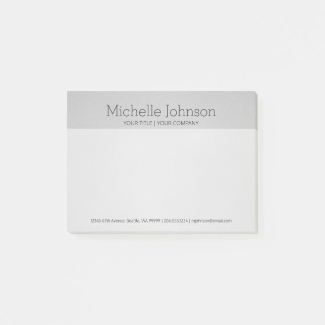 Personalized Cool Grey Grainy Texture Post-it Notes (Front)