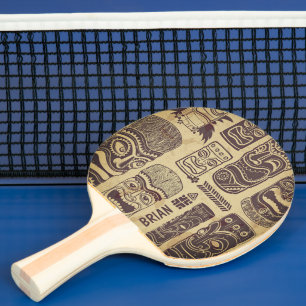 Personalized Cool Grunge Vintage Tiki Set  Ping Pong Paddle